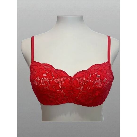 Free People x We Are HAH Demi Lace Hook Up Underwire Bra Blood Red C 30–38 NWT - Picture 1 of 4
